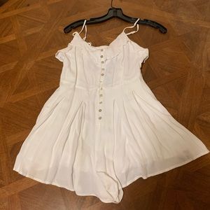 White flowy romper
